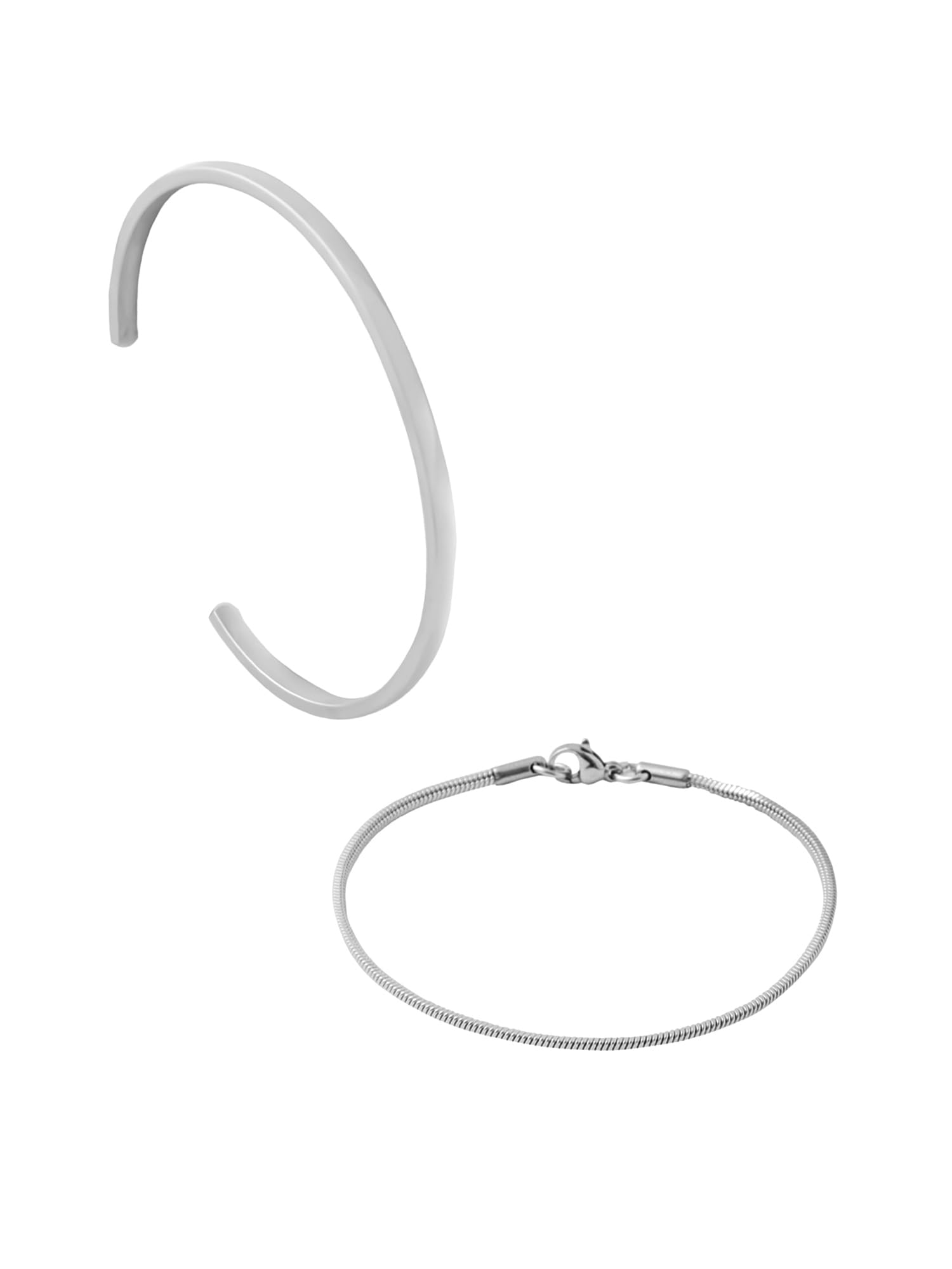 Yellow ChimesKada Bracelets for Men | Fashion Silver Bracelet | Stainless Steel 2 Pcs Chain Bracelet For Boys| Hand Accessories for Men | Birthday Gift for Boys & Men Anniversary Gift for Husband