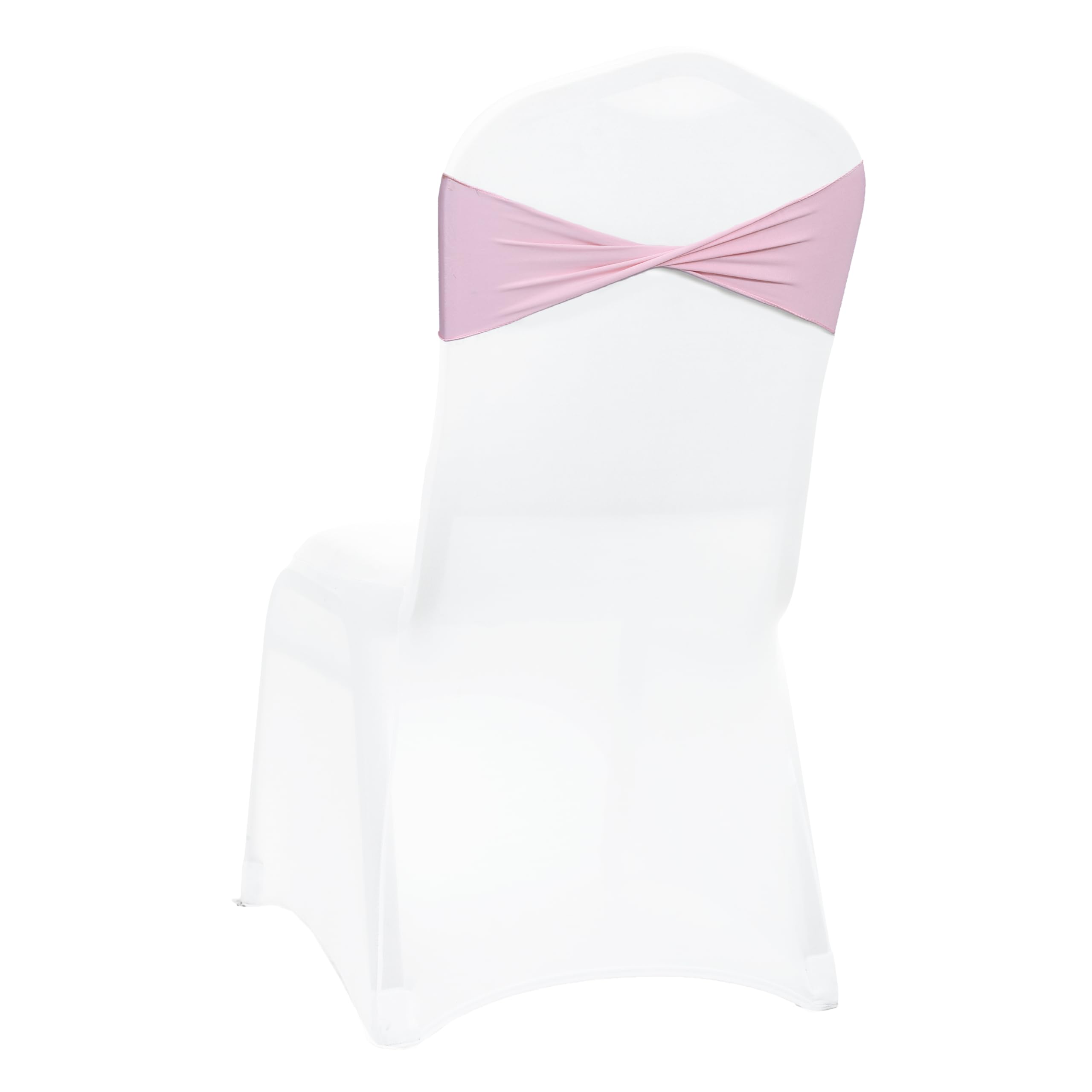 VDS Pack of 25 PCS | Blush Pink | Spandex Chair Sashes Bows Without Buckle | Stretch Elastic Banquet Folding Chair Band for Wedding Thanksgiving Halloween Christmas Party Home Advent Decorations — image 1