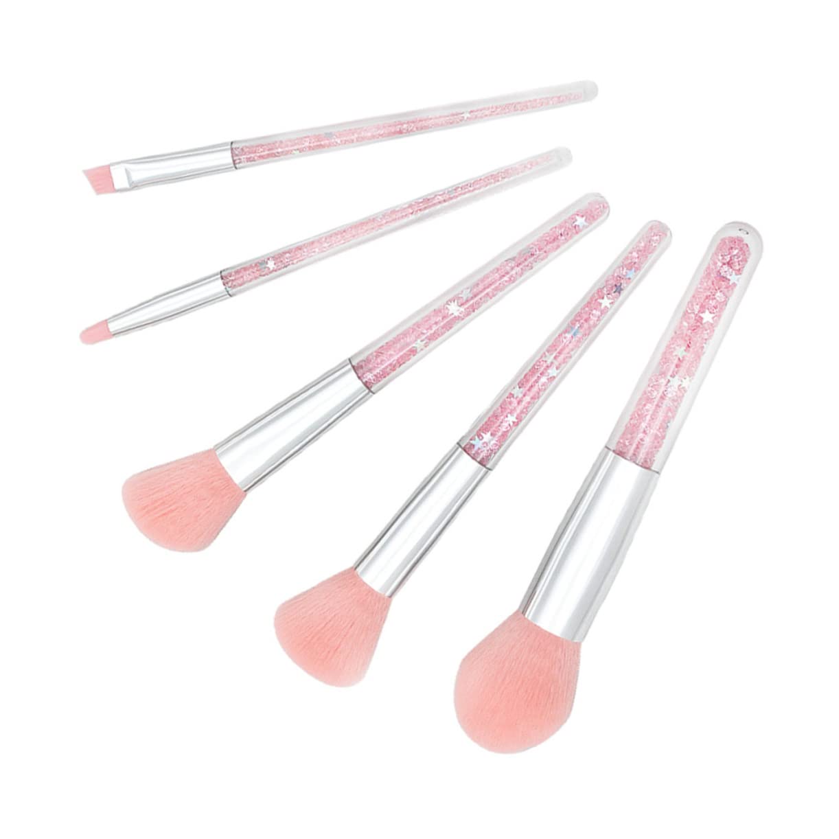 FRCOLOR Set di 10 pennelli professionali per make-up da viaggio, pennelli per make-up con diamantini, pennelli per il trucco, per il trucco, per il viso, per il trucco, da viaggio, con cristalli rosa