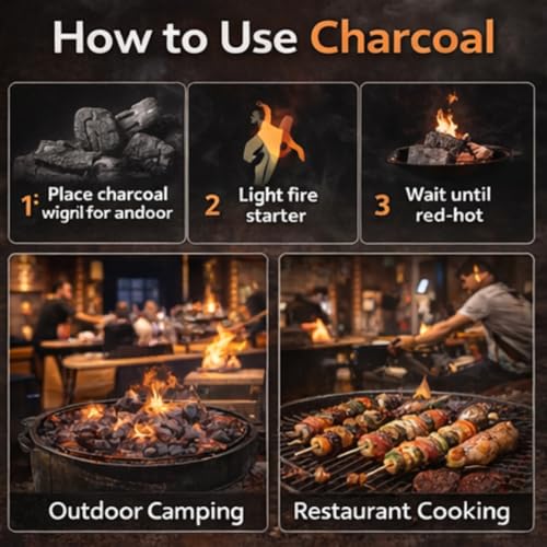 Image of Eco-Friendly Natural Wood Charcoal 1.2 KG | Long Burning Coal & Air Purifier Koyla for BBQ, Grilling, Cooking, Pooja, Dhoop, Havan & Gardening | Activated Charcoal for Indoor Plants