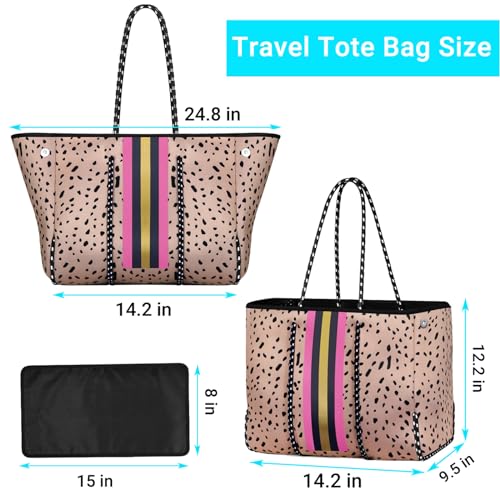 Image of IBFUN Neoprene Tote Bag Large Beach Bag for Women Pool Gym Tote Bag Travel Tote Bag