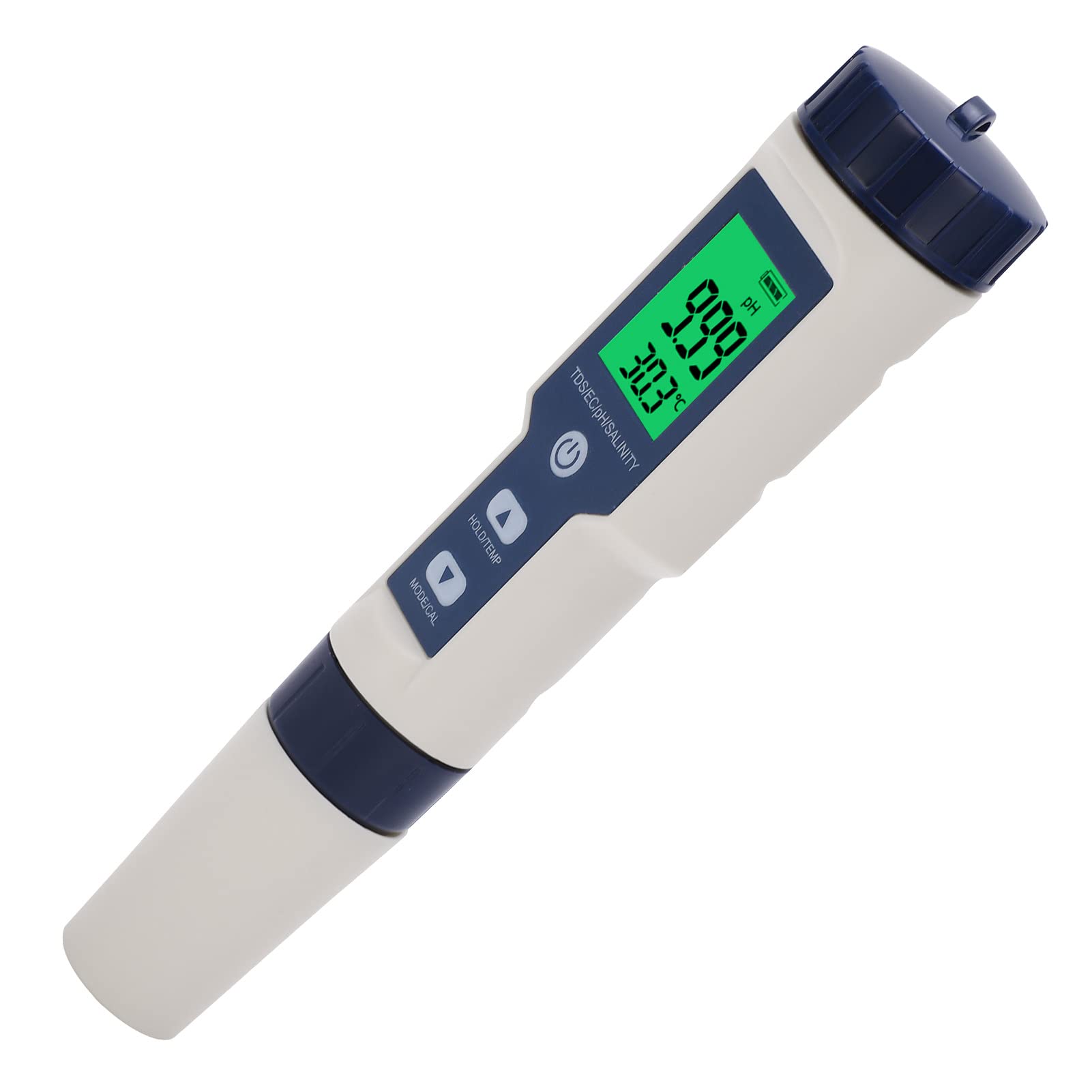 Respicefinem EZ 9909SP 5 in 1 Water Quality Test Pen Analyzer PH TDS EC Salt Temp Meter for Aquarium Aquaculture Soilless Culture Swimming Pool Hot Springs School Laboratories