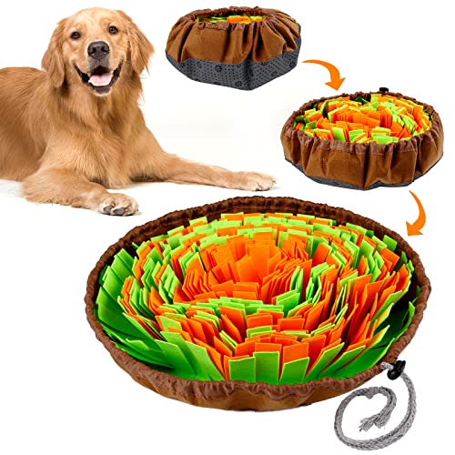 Snuffle Mat for Dogs, FWLWTWSS Dog Enrichment Toy Adjustable Dog Snuffle Mat Washable Dog Feeding Mat Dog Puzzle Toy for Boredom Interactive Dog Toys Encourages Natural Foraging Skills and Slow Eating