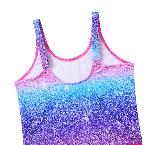 Image of Yousie Girls Swimsuit One Piece Tropical Kids Bathing Suit Swimwear Adjustable Swim Dress 5-9 Years