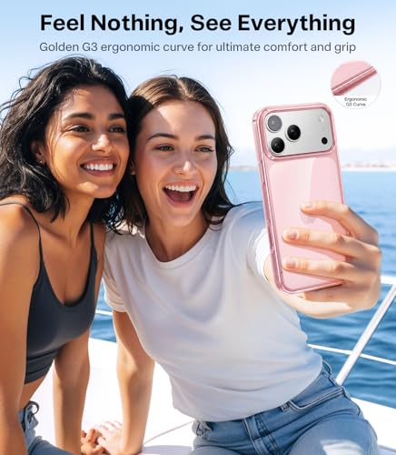 Image of TORRAS for iPhone 17 Pro Case Crystal Pink, Ultra-Thin