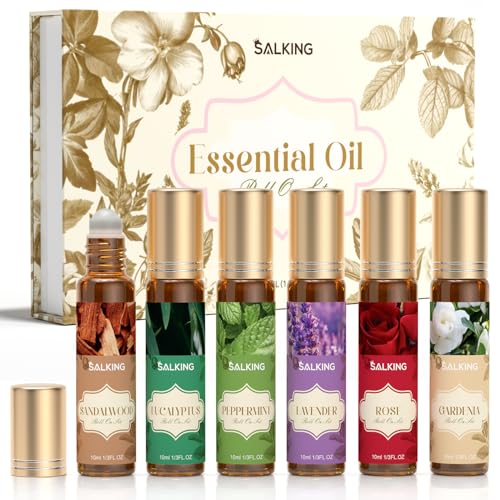 SALKING Essential Oils Roll On Set (6 Pack), Aromatherapy Oil wit...