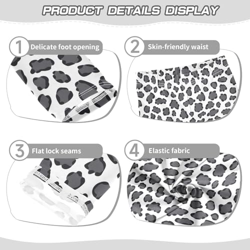 ALAZA Girls' Leggings Children's Yoga Pants Skinny Printed Dance Gray Leopard Comfortable 4T2