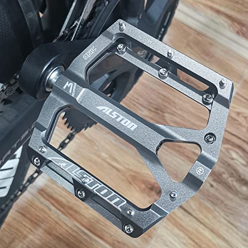Alston Mtb Bike Pedals Cnc Bike Platform Pedals Cycling Pedals 3 Sealed Bearings 9/16 Non-Slip Bicycle Pedal For Bmx Mountain Road Bike #TOP4