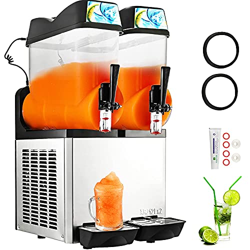 VEVOR Commercial Margarita Machine, 24L Frozen Drink Machine,700W Commercial Slushy Machine, 2 Bowl Slushie Machine, Frozen Drink Machine for Restaurant Bar Party