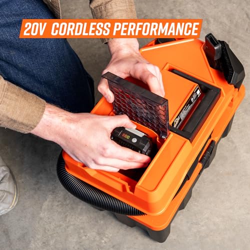 Image of Armor All DVTB202 0902 2.5-Gal 20V Cordless Wet /Dry Vac with 2.0Ah Battery
