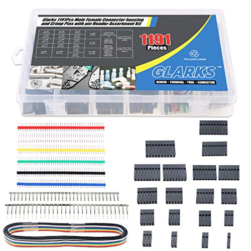 Set de conectores Glarks 1191 piezas con cable IDC 2.54mm miniatura 6