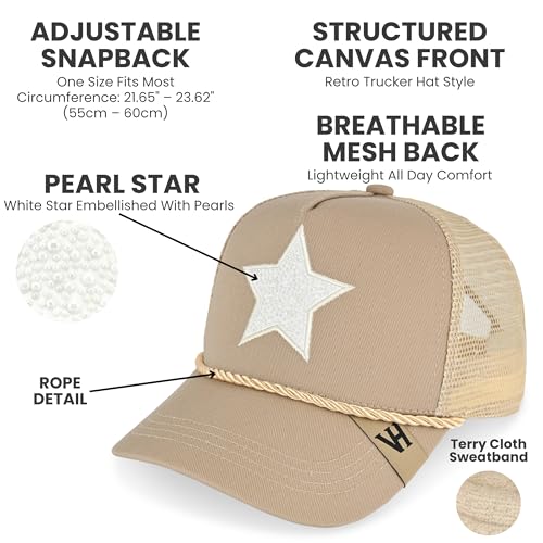 Image of VINTAGE HAVANA Trucker Hats Women | Mesh Adjustable Snapback Hat | Men & Women Cute Trendy Fashion Baseball Cap