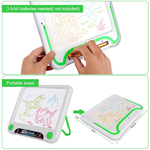 3D Tracing Drawing Board Pad Tablet Educational Learning Toys Creative Writer Doodle Art Easel Set with Liquid Chalk Marker Indoor Play Gift for KindergartenToddlers Boy Girl Kids Age 3 4 5 Years Old