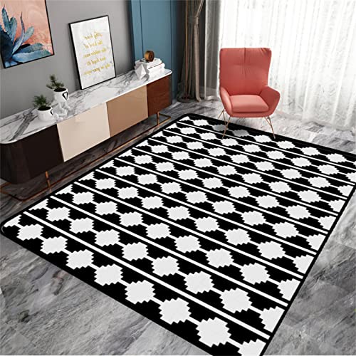 Tapis doux chambre bébé noir au design abstrait géométrique chic