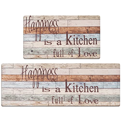 RECYCO Küchenläufer Küchenmatte 2 Stück 44x76cm+44x120cm PVC 8mm Dick rutschfest Wasserdicht...