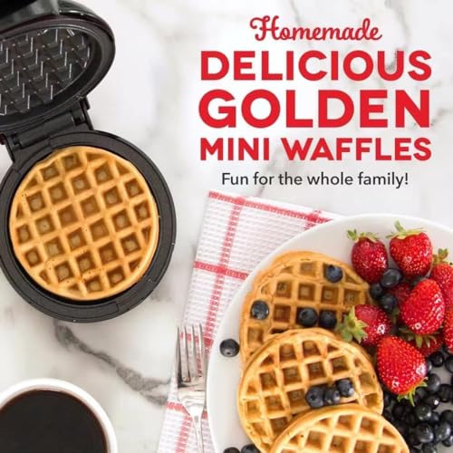 Image of Holstein Housewares (CHALE TO CHAND TAK) Mini Waffle Maker Machine 10 In 1 Waffle Iron Home Appliances Kitchen Easy To Clean, 50 Inch, Perfect For Breakfast, Dessert, Sandwich, Pan Cakes,