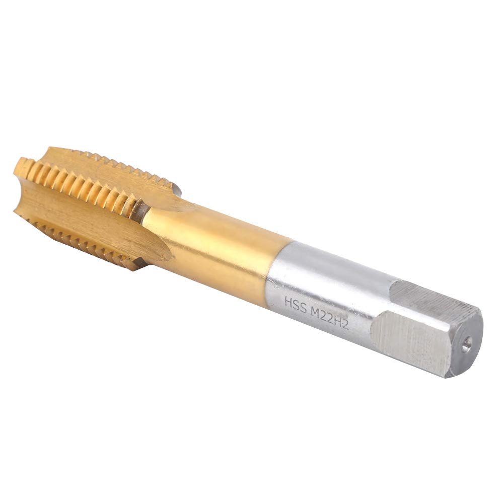 Punta de grifo de flauta recta que contiene cobalto para máquina Herramientas de broca de acero de alta velocidad M22 para procesamiento de acero inoxidable oro y plata 22 mm 0,9