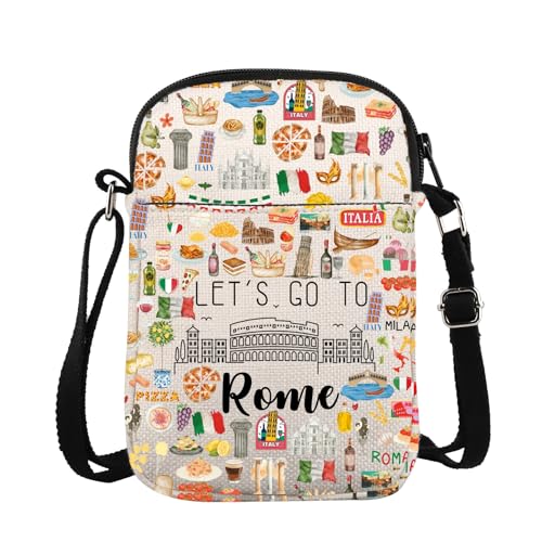 ♥ Messenger Bag citazioni: Let's Go To Rome.