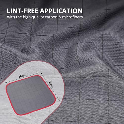 mobumeia 4X Fenstertuch, 30x30cm Fensterputztücher Carbon Tücher Für kristallklare & streifenfreie Scheiben, Poliertuch Gläser Microfasertuch Fenster, Microfaser Fensterputztuch, Glas Tuch
