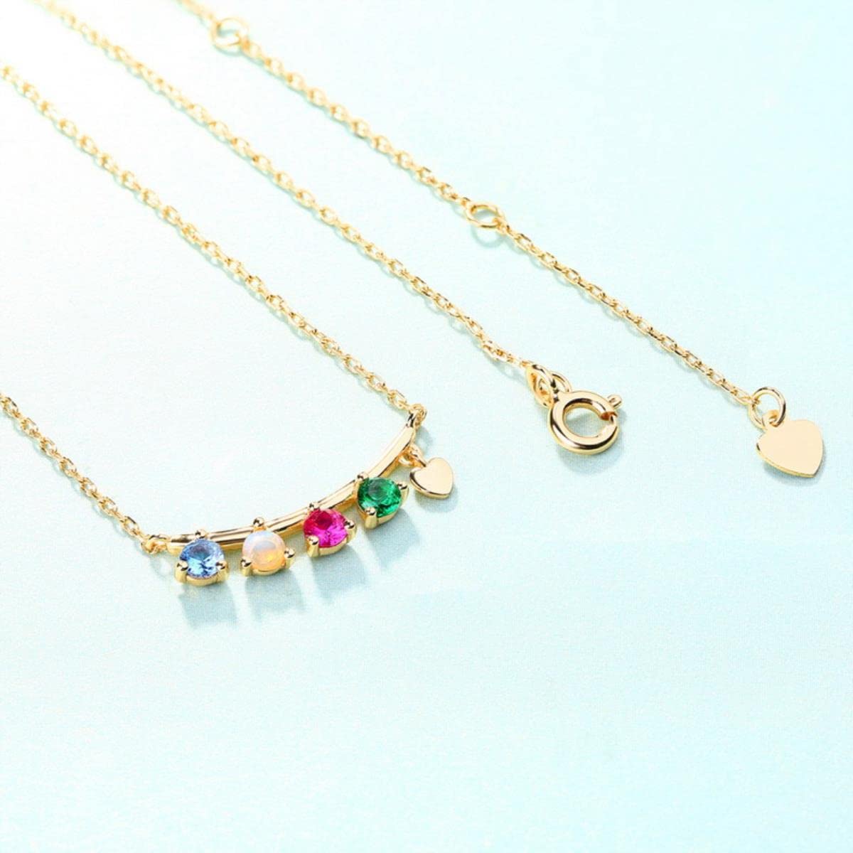 Colgante de ópalo Natural Cadena de clavícula S925 Plata de Ley 9K Oro Rojo Azul Espinelas Collar de Piedras Preciosas para Mujer Joyería