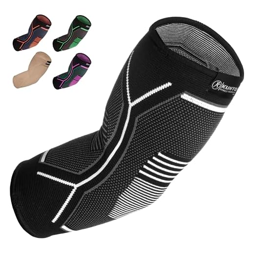 Kunto Fitness Elbow Brace Compression Support Sleeve for Tendonitis, Tennis Elbow, Golf Elbow Treatment - Reduce Joint Pain During Any Activity!