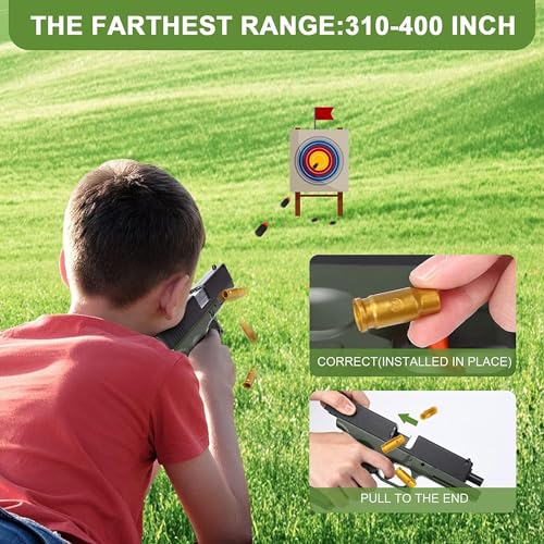 Image of Gun Pistol Original with Pull Back Action | Jump Out shel | Soft Rubber Foam Bullet