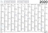  Großer Wandtimer 2020: 14 Monate (Dezember 2019 - Januar 2021) I Ferientermine und Feiertage I 97 x 67 cm