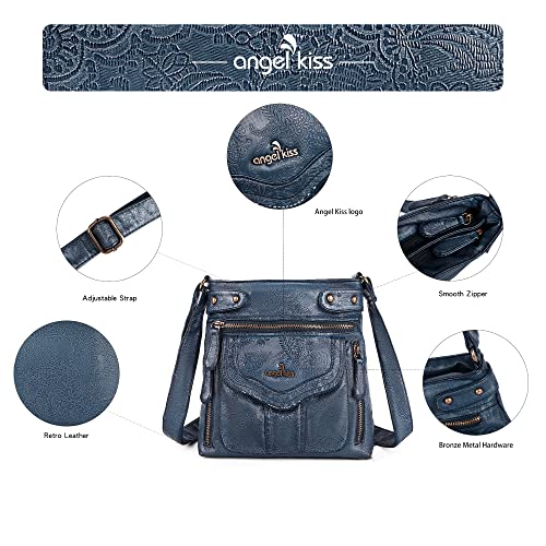 Angel Kiss Crossbody Purse for Women Multi Pockets Bags Retro Vegan Designer Leather Women's Shoulder Handbags4