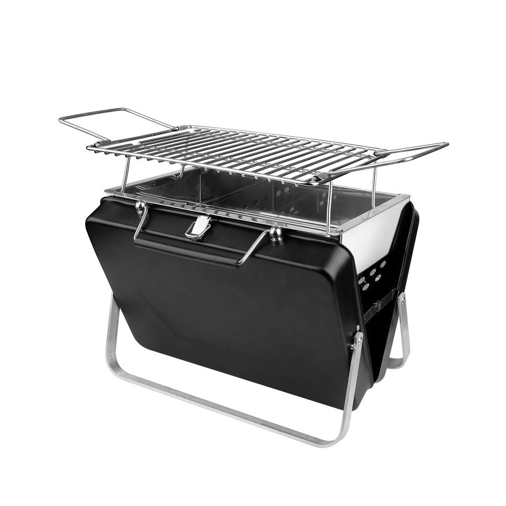 Tbddsd Black Barbecue, Bbq Grill Folding Portable Briefcase Barbecue Collapsible Accessories For Home Park Use Mini Pocket