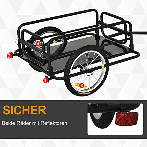 Aosom Bike Trailer, Foldable Bicycle Trailer with16 Inch