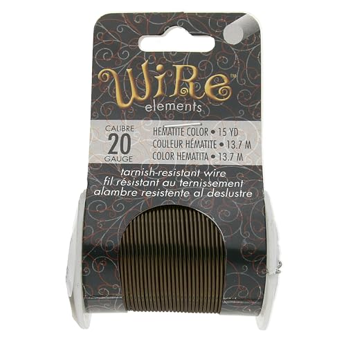 Image of The Beadsmith Wire Elements 20-Gauge Lacquered Tarnish-Resistant Copper Wire for Jewelry Making, 15 Yard, 13.72 Meter Spool (Hematite Color)