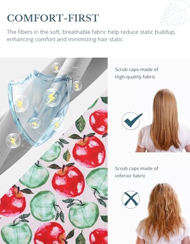 Image of Scrub Caps for Women with Buttons, Classic Surgical Caps | Double-Sided Printed, Adjustable,Long Hours, Sweatbands, Fabric Help Reduce Static Buildup