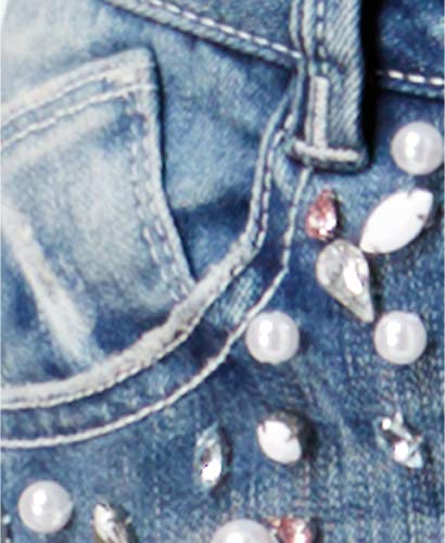 Juniors Embellished Cropped Skinny Jeans Blue 53