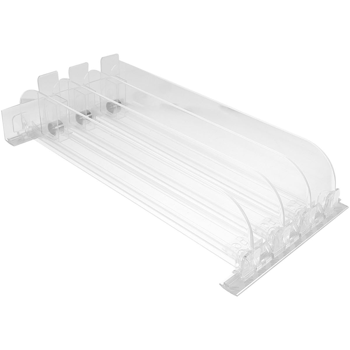 Distributeur Automatique Coulissant 36 CM pour Boissons et Cosmétiques Poussoir de Rayonnage Plastique 3 Pièces Réapprovisionnement Simplifié en Magasin