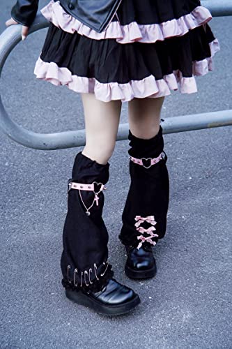 Jexama Japan Subculture Winter Leg Warmers Fur Half Sleeve Foot Warm Socks Outdoor Cycling Punk (Faux Suede Pink), 30Cm #TOP6