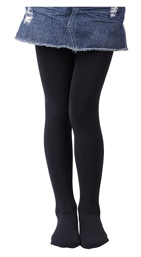 Kid’s Opaque Fleece Lined Tights Warm Winter Thermal Tights |Free Size |Pack of 1| Black Color-image-15