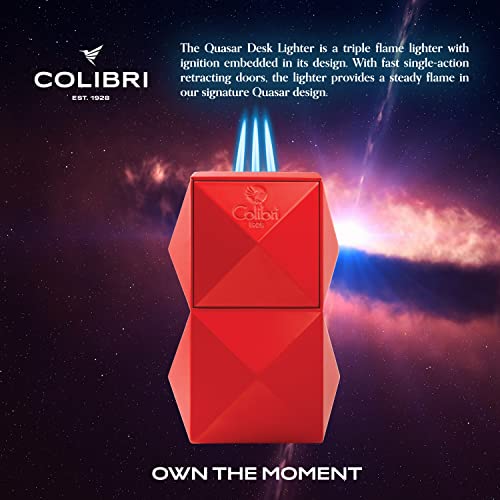 Encendedor de mesa Colibri Quasar Triple Llama Rojo miniatura 4