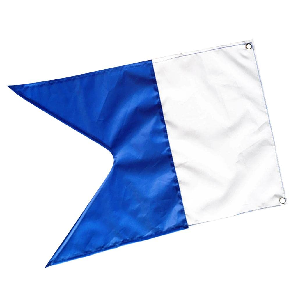 SM SunniMix 50 X 35 Cm Bandera Alpha Dive Boat Bandera Universal de Buceo - Blanca Y Azul