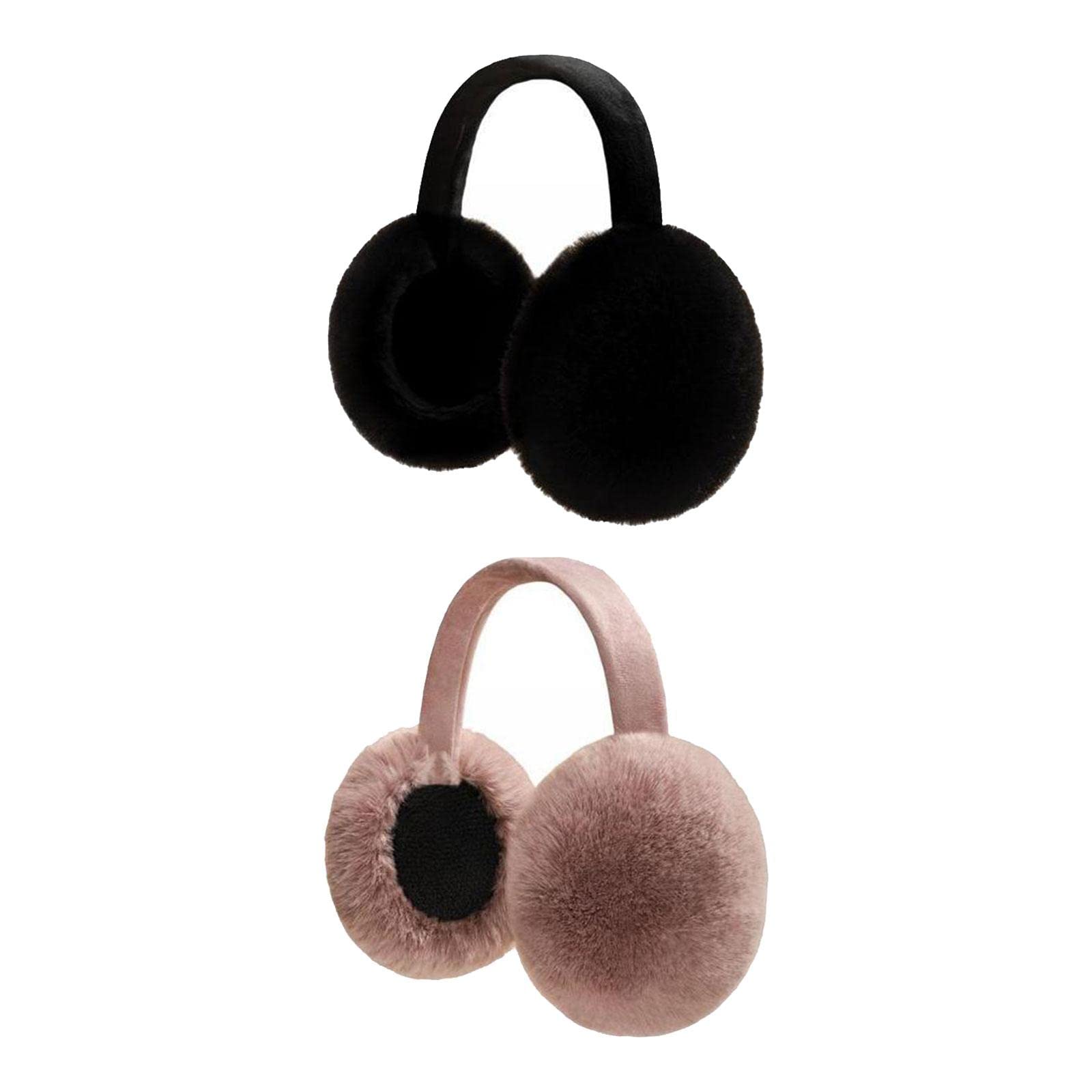 2Pcs Ear Muffs Earmuffs Headband Winter Ear Warmer Black Dark Pink | Clothing, Shoes & Accessories | Mens Accessories | Hats