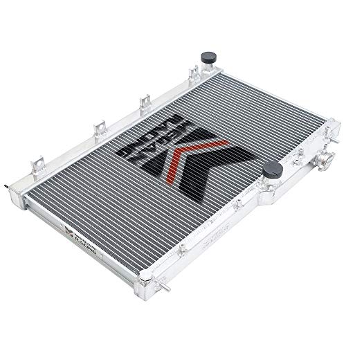 Megan MR-RT-SI08 Aluminum Silver Polish Dual Core 2-Row (50mm Core Thickness) Performance Radiator (MT ONLY) - Image 4