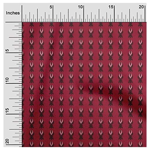 oneOone Ekologisk bomull voile tyg blommor-ikat tryckt hantverk tyg som metervara 100 cm bred