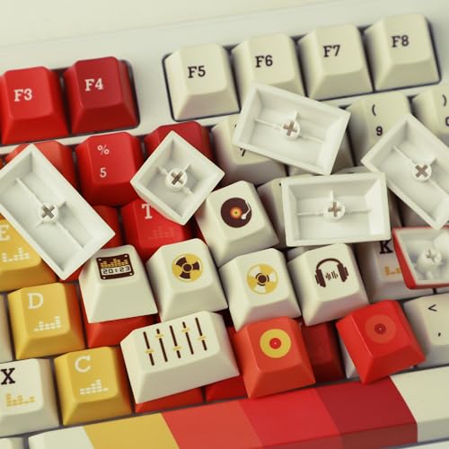 Image of YMDK Cherry Profile 1970 Music Dye Sublimation Thick PBT KEYCAP for MX Mechanical Keyboard 61 68 84 87 96 104 108