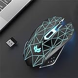 Lovskoo Colorful Backlight Gaming Mouse 2.4ghz 4000dpi Pc Gaming Mice Optical Mouse Portable Computer Mouse Pc Mouse Computer Mice Cool Stuff Gifts for Men Women