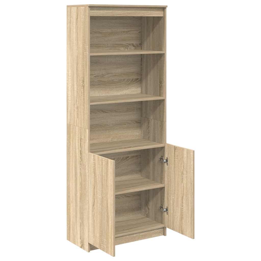 Aparador de madera de roble Sonoma, 70 x 35 x 180 cm, para salón, pasillo, cocina