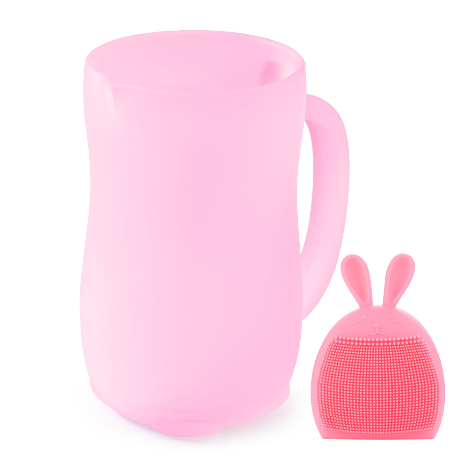 HOLINDK Baby Bath Rinse Cup - Food - grade Silicone, 25 fl. oz Large Capacity, Gentle and Comfortable Rinsing (pink)