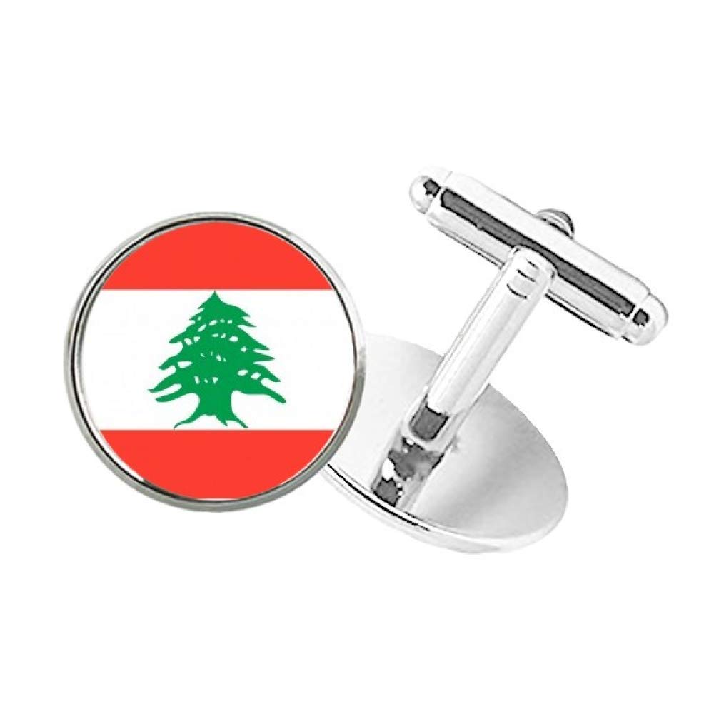 DIYthinker Lebanon National Flag Asia Country Round Button Cuff Clip Stud Cufflinks