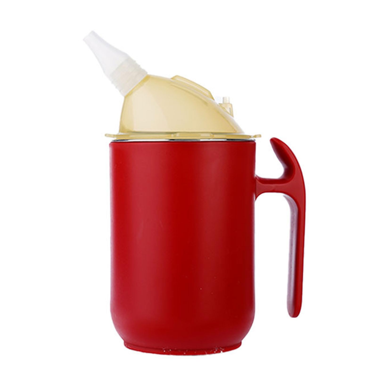 MALSSE 304 Steel Drinking Cup 400ml Straw Cup with Handle and Lid for Bedridden Patients Adults Kids Leakproof Feeding Solution Straw for Patients