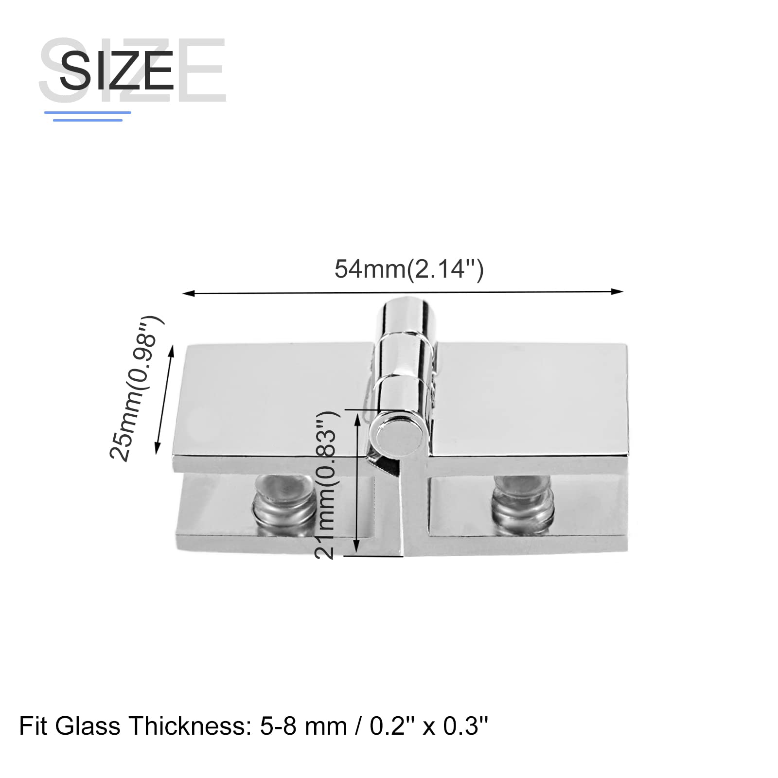 METALLIXITY Glass Door Hinge, (5mm-8mm Glass Thickness) 4Pcs, 180-Degree Glass Hinge Clamp - Image 2