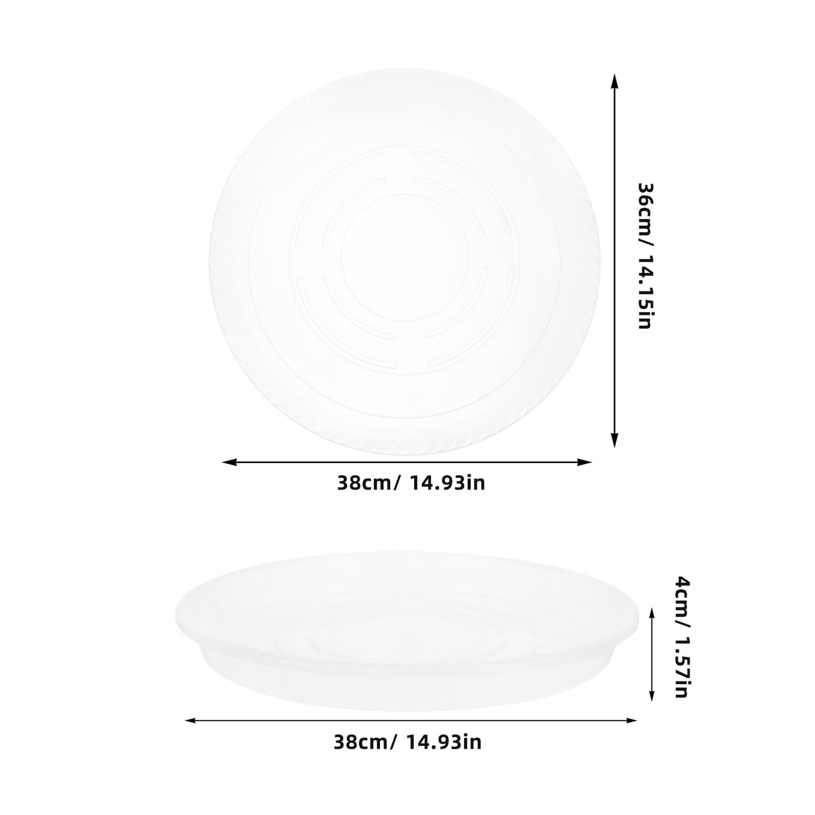 TEHAUX Runde Kunststoff Topfuntersetzer Transparent 4 Stück 16 Zoll