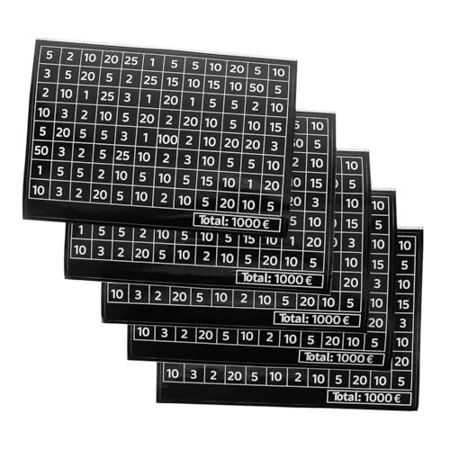 Money Saving Stickers 50pcs Black Paper Track Sheets for Boxes